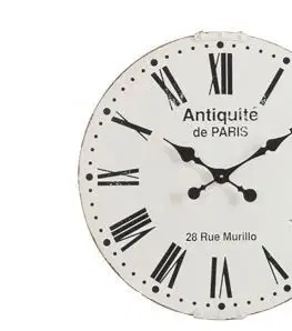 Hodiny Kovové nástěnné hodiny Antiquité de Paris - Ø60cm J-Line by Jolipa 72391