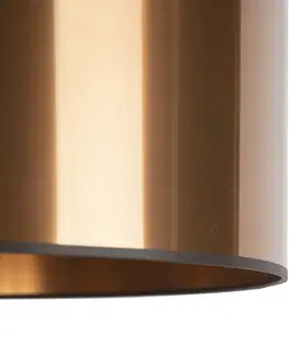 Zavesna svitidla Designová závěsná lampa černá s měděným stínidlem 50 cm - Pendel