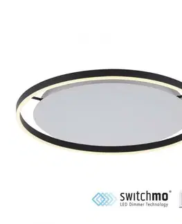 LED stropní svítidla LEUCHTEN DIREKT is JUST LIGHT LED stropní svítidlo antracit, kruhové, pr.60cm, stmívatelné, Switchmo, teplá bílá krokově stmívatelné 3000K