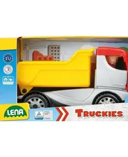 Dřevěné vláčky Lena Auto sklápěč s figurkou Truckies, 22 cm 