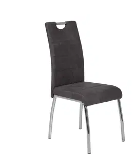 Židle do jídelny Jídelní Židle Susi, Textilní Kůže, Antracitová