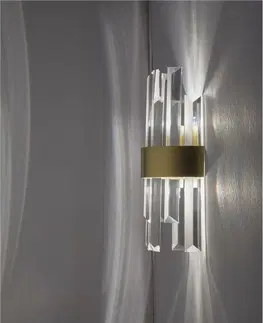 Designová nástěnná svítidla NOVA LUCE nástěnné svítidlo CROWN saténový zlatý kov čirý křišťál (7 ks) G9 1x5W 230V IP20 bez žárovky 9695220