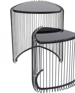 Odkládací stolky KARE Design Odkládací stolek Wire Triangle - černý (set 2 kusů)
