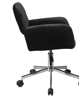 Kancelářské židle Ak furniture Čalouněné otočné křeslo FD-22 černé