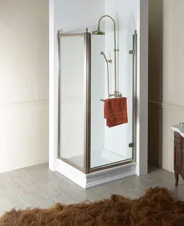 Sprchové kouty GELCO ANTIQUE sprchové dveře otočné, 800mm, pravé, ČIRÉ sklo, bronz GQ1380RC