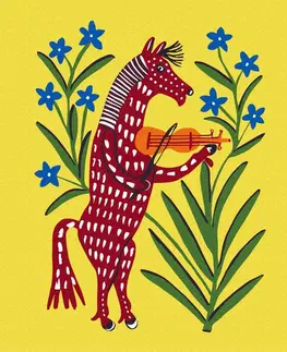 Zvířata Malování podle čísel limitka lidový kůň s houslemi