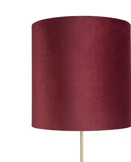 Stojaci lampy Stojací lampa zlatá / mosazná s odstínem červeného sametu 40/40 cm - Parte