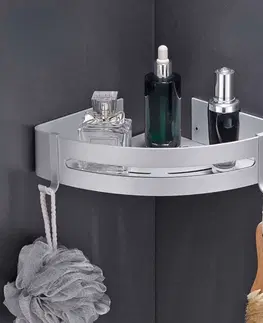 Koupelnový nábytek TZB Rohová polička do koupelny MYZEA stříbrná