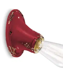 Nástěnná svítidla Ferroluce Nástěnné svítidlo C115 ve stylu vintage v červené barvě
