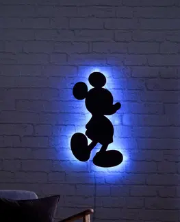 Bytové doplňky a dekorace Hanah Home Nástěnná dekorace s led osvětlením Mickey Mouse modrá