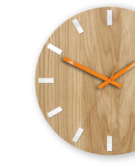 Hodiny ModernClock Nástěnné hodiny Simple Oak hnědo-oranžové