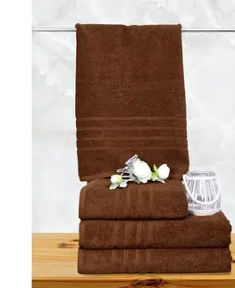 Ručníky Bavlněný ručník a osuška, Finer hnědý 50 x 95 cm