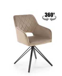 Židle Otočné jídelní křeslo K535 Halmar Béžová