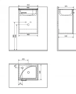 Koupelnový nábytek AQUALINE ZOJA umyvadlová skříňka 40x50x32cm, 1 dvířka, bílá 51048A
