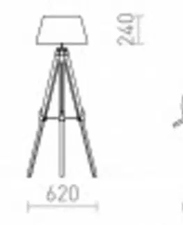 Stojací lampy se stínítkem RED - DESIGN RENDL RENDL ALVIS/AMBITUS 46 stojanová krémově bílá bambus 230V E27 11W R14044