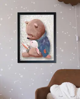Obrazy do dětského pokoje Obrazy na stěnu do dětského pokoje - Maco a zajíček