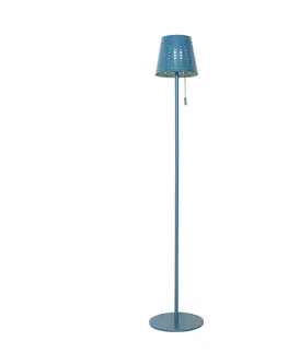 Venkovni stojaci lampy Venkovní stojací lampa modrá včetně LED 3-stupňové stmívatelné na solární energii - Ferre