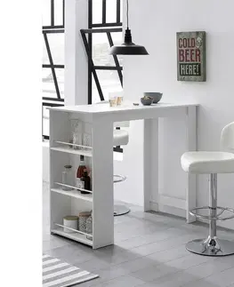 Barové stoly a židle Barový Stolek Bílý 120x60 Cm