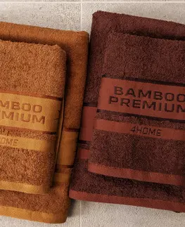 Ručníky 4Home Bamboo Premium ručník tmavě hnědá, 50 x 100 cm, sada 2 ks