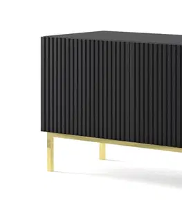 TV stolky ARTBm TV stolek RAVENNA B 3D 150 | černá matná Provedení: Černý mat / zlatá podnož
