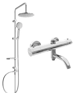 Sprchy a sprchové panely MEXEN/S Carl sprchový sloup včetně sprchové termostatické baterie Kai, chrom 77900240-00
