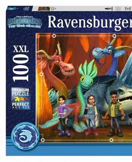 Hračky puzzle RAVENSBURGER - Jak vycvičit draka: the nine realms 100 dílků