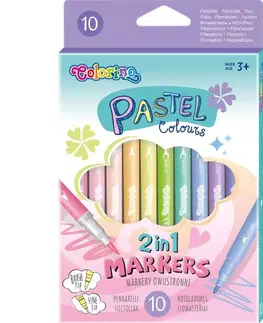 Hračky PATIO - Colorino oboustranné pastelové fixy s štětcovým hrotem 10ks