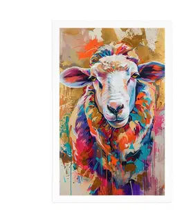 Zvířata Plakát ovce s imitací malby