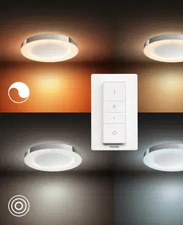 Svítidla Hue LED White Ambiance Stropní koupelnové svítidlo Philips Adore BT 34184/11/P6 40W 2400lm 2200-6500K IP44 24V, chromové s dálkovým ovladačem a Bluetooth