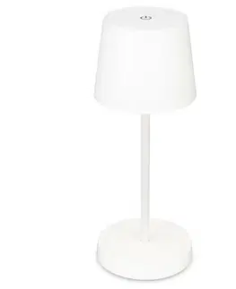 LED stolní lampy BRILONER LED nabíjecí stolní lampa 26 cm 2,6W 150lm bílé IP44 BRILO 7423016