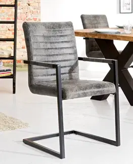 Židle LuxD Designová konzolová židle Imperium, vintage šedá