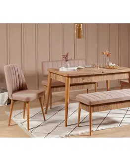 Kuchyňské a jídelní židle Jídelní lavice s opěrkou VINA borovice atlantic béžová