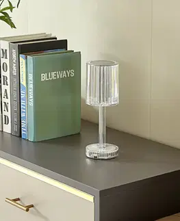 Stolní lampy Lindby Lindby LED dobíjecí stolní lampa Louane, 25,7 cm, USB, RGBW