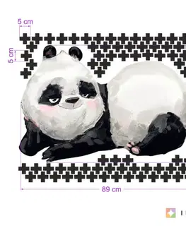 Samolepky na zeď Samolepky do dětského pokoje - Panda s doplňky v skandinávském stylu