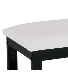 Botníky Botník se sedátkem 2 patra, černá/bílá, 80 x 30 x 49 cm