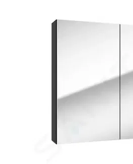 Koupelnová zrcadla Kielle Vega Zrcadlová skříňka, 80x73x15 cm, matná černá 50118804