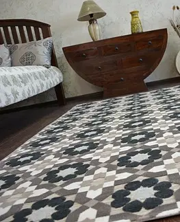 Koberce a koberečky Dywany Lusczow Kusový koberec LISBOA 27206/875 květiny hnědý, velikost 80x150