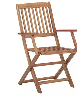 Zahradní židle Skládací zahradní židle 2 ks hnědá Dekorhome