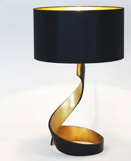 Stolní lampy Holländer Stolní lampa Vortice, černo-zlatá