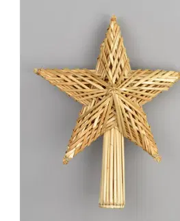 Vánoční dekorace Slaměná špička na stromeček Hvězda, 25 x 30 cm