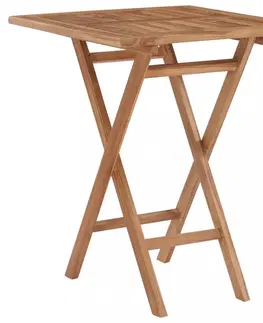 Zahradní stolky Skládací zahradní stolek 60x60 cm teakové dřevo Dekorhome