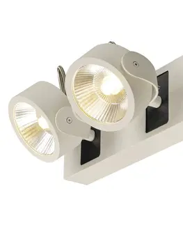 LED bodová svítidla SLV BIG WHITE KALU, nástěnné a stropní svítidlo, dvě žárovky, LED, 3000K, bílé/černé, 60° 1000130