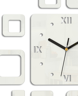 Nalepovací hodiny ModernClock 3D nalepovací hodiny Roman Quadrat bílé