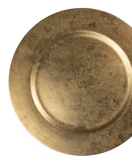 Talíře Zlatý melaminový talíř - Ø 33 cm Clayre & Eef 64601