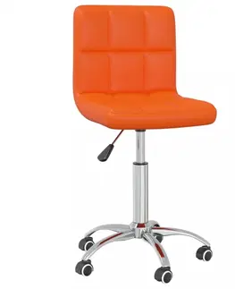 Jídelní sety Otočná jídelní židle 2 ks umělá kůže / chrom Dekorhome Oranžová