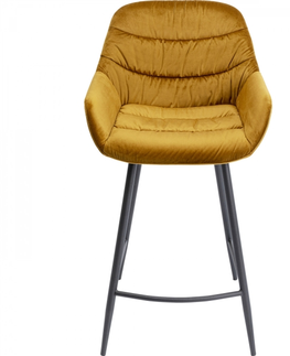 Polstrované židle KARE Design Polstrovaná barová židle Bristol žlutá69cm