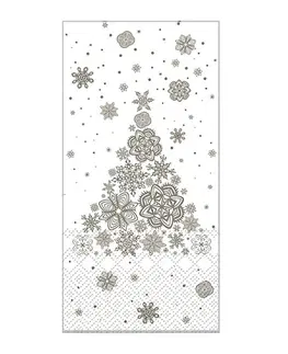 Ubrousky Krémovo -šedé papírové ubrousky Christmas tree - 40*40 cm (15ks) Chic Antique 38003-01