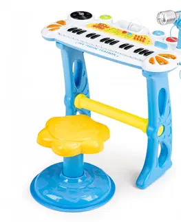 Hudební nástroje pro děti MULTISTORE Dětský keyboard s mikrofonem Laura modrý