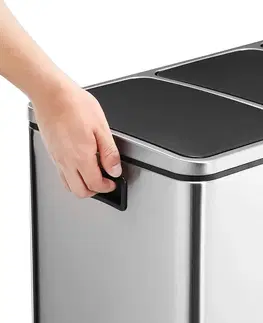 Odpadkové koše SONGMICS Odpadkový koš 3x18L (54L) stříbrný