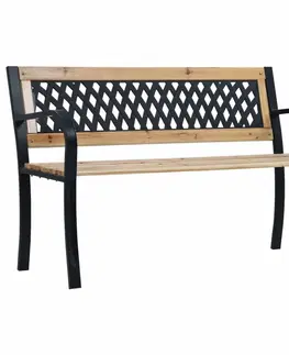 Zahradní lavice Zahradní lavice 120 cm dřevo / kov Dekorhome